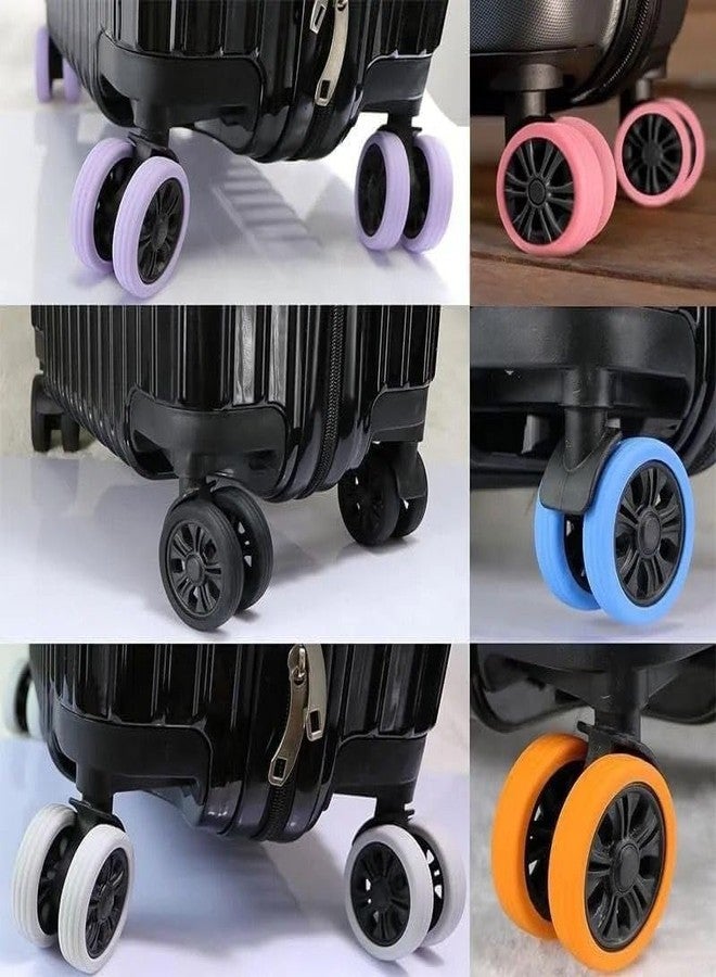 BELARO 8 Pcs Luggage Wheel Covers Silicone Protector Cover 8PCS Wheel Cover Silicone Shock Absorption Wheel Cover for Trolley Bag Suitcase Wheel Cover for Most 8 Spinner Wheel Bag/Chair (Multicolor) - Image 2